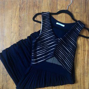 Bailey 44 Navy, Nude Illusion Dress